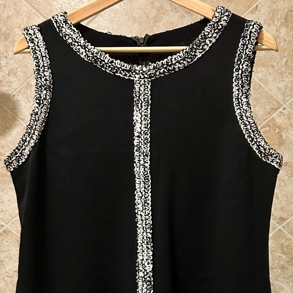 St. John Collection Dresses & Skirts - St. John Collection Chanel Style Black Bouclé Trim Wool Knit Sheath Dress, sz 12